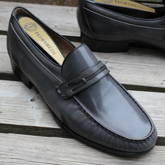 Polished Grey Leather Loafer, Men's Size 9.5 EEE, Made in Brazil - Picture 2 of 13